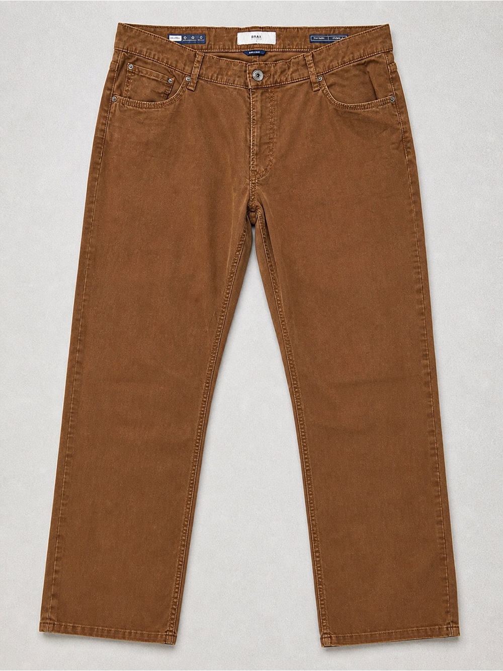 Brax Chuck Hi-Flex Brown Pant 36x34 Stretch Straight Fit Soft Capsule Minimalist